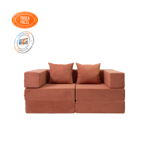 Sofá-Cama Modular Cobbi 2 Lugares Casal com Capa Removível Modifika — imagem adicional 5