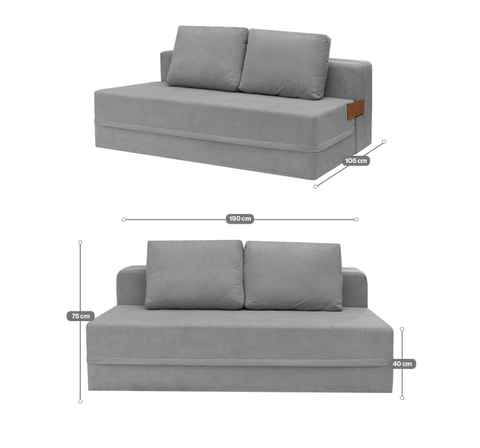 Sofá-Cama Carbono 3 Lugares Casal