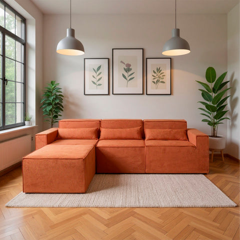 Sofá Modular Paladium 4 Módulos com Capa Removível Modifika — Cor: Laranja
