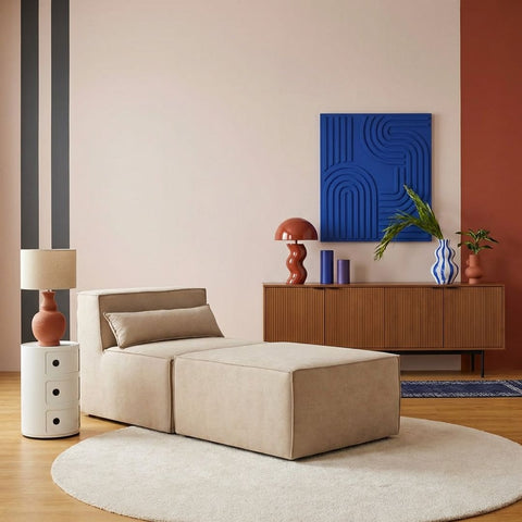 Sofá Modular Paladium 2 Módulos com Capa Removível Modifika — Cor: Bege Escuro