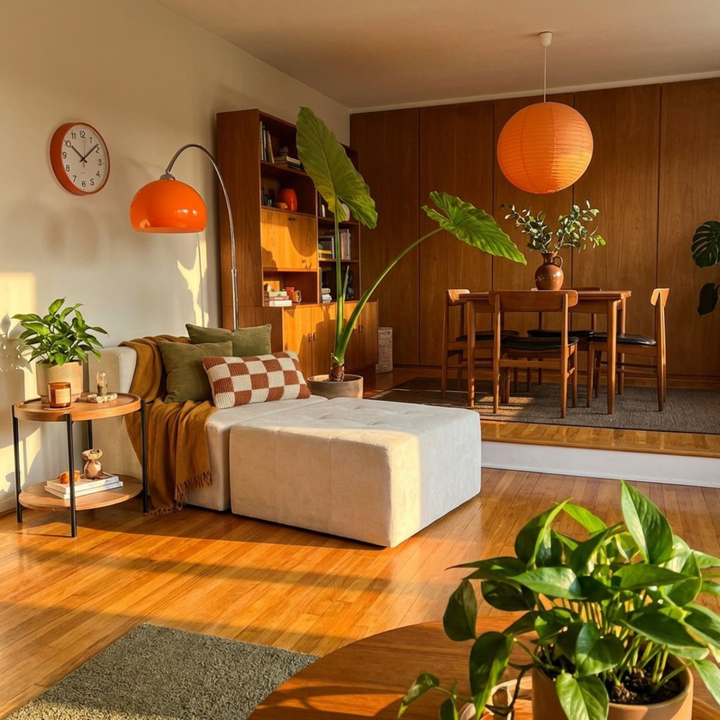 Sala de estar com sofá Modifika e decoração contemporânea