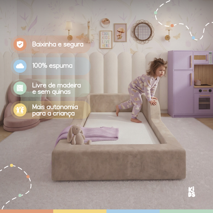 Cama Montessoriana Infantil Amori Solteiro 100% Espuma