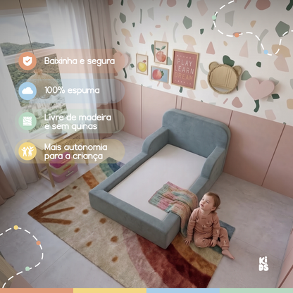 Cama Montessoriana Infantil Lumi Solteiro 216 cm 100% Espuma