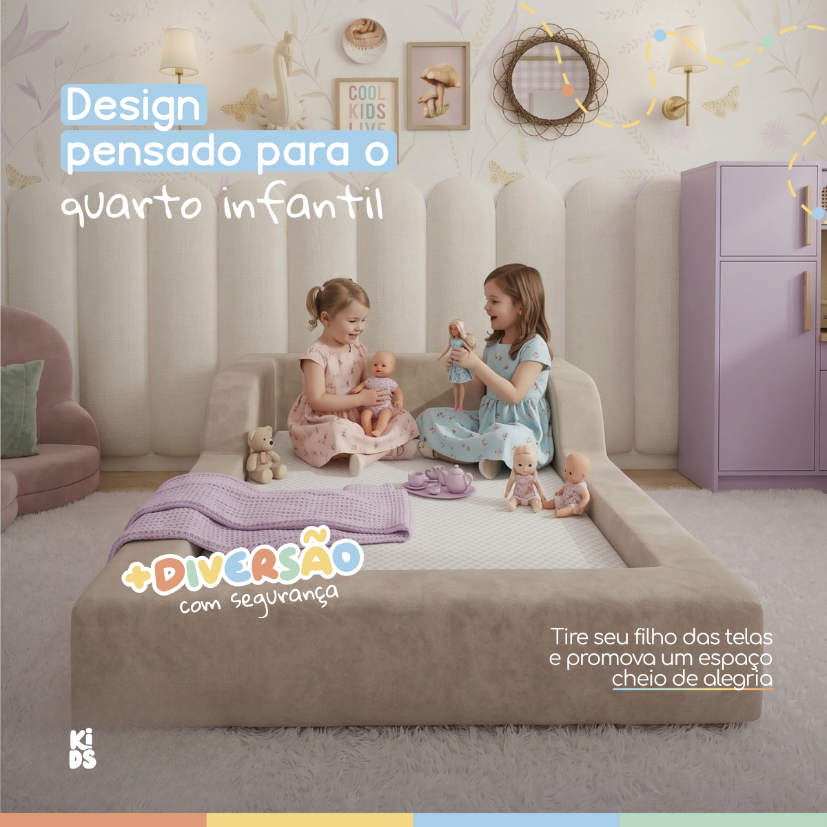 Cama Montessoriana Infantil Amori Solteiro 100% Espuma