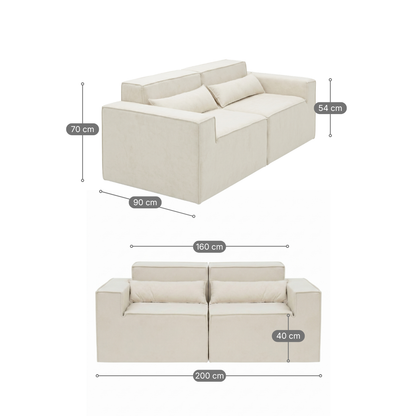 Kit Sofá Modular Paladium 2 Módulos com Braço Direito e Esquerdo Modifika — imagem 12