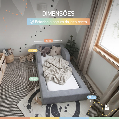 Cama Montessoriana Infantil Amori Solteiro 100% Espuma