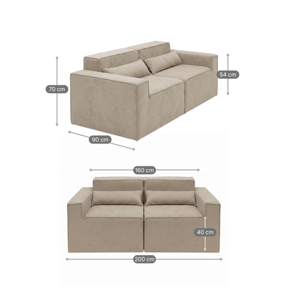 Kit Sofá Modular Paladium 2 Módulos com Braço Direito e Esquerdo Modifika — imagem 23