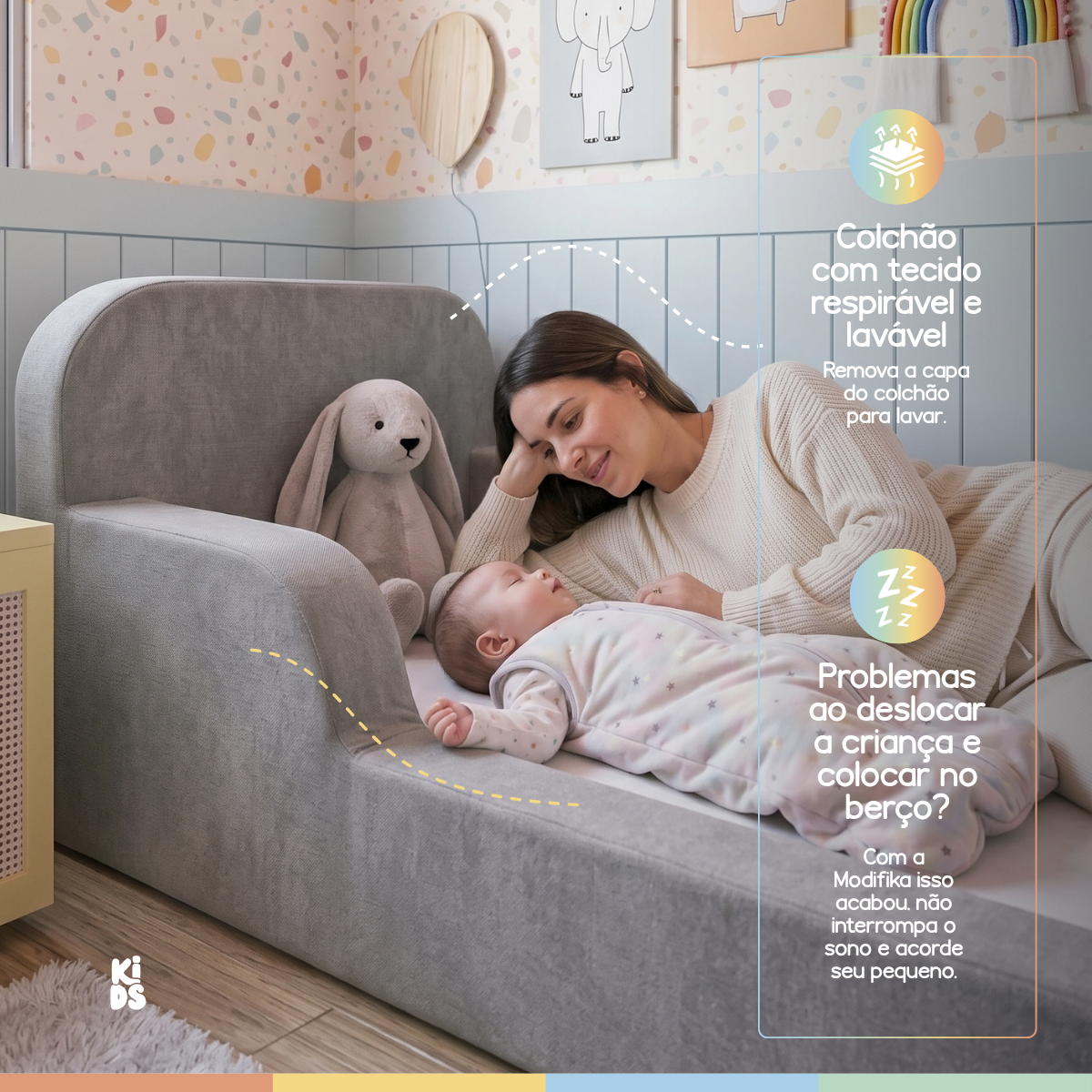 Cama Montessoriana Infantil Lumi Mini 178 cm 100% Espuma