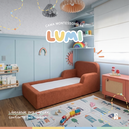 Cama Montessoriana Infantil Lumi Solteiro 216 cm 100% Espuma