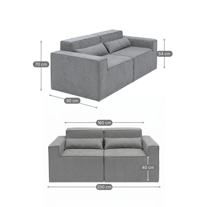 Kit Sofá Modular Paladium 2 Módulos com Braço Direito e Esquerdo Modifika — imagem 40