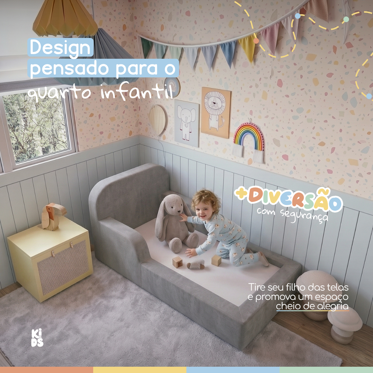 Cama Montessoriana Infantil Lumi Mini 178 cm 100% Espuma