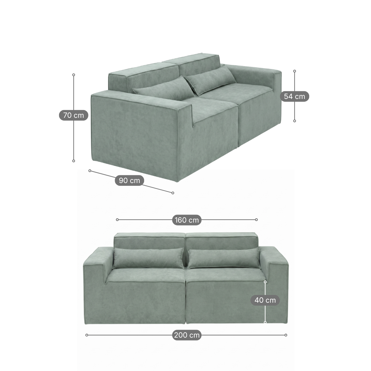 Kit Sofá Modular Paladium 2 Módulos com Braço Direito e Esquerdo Modifika — imagem 30