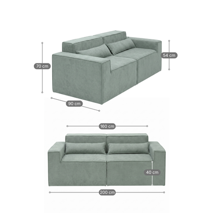 Kit Sofá Modular Paladium 2 Módulos com Braço Direito e Esquerdo Modifika — imagem 30