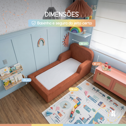 Cama Montessoriana Infantil Lumi Solteiro 216 cm 100% Espuma