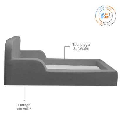 Mini Cama Montessoriana Lumi Com Colchão 178cm