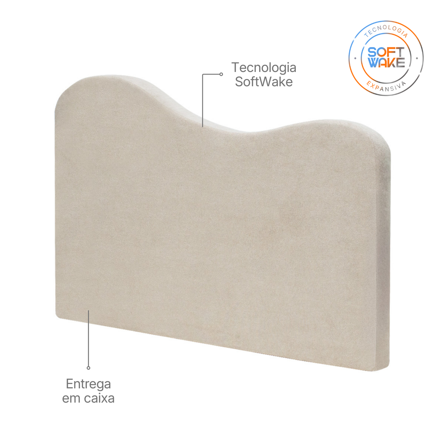 Cabeceira Orgânica Curve Modifika para Cama Casal — Verde Menta