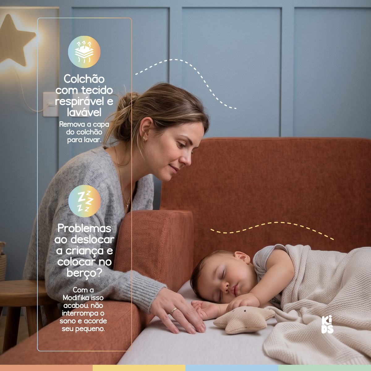 Cama Montessoriana Infantil Lumi Solteiro 216 cm 100% Espuma
