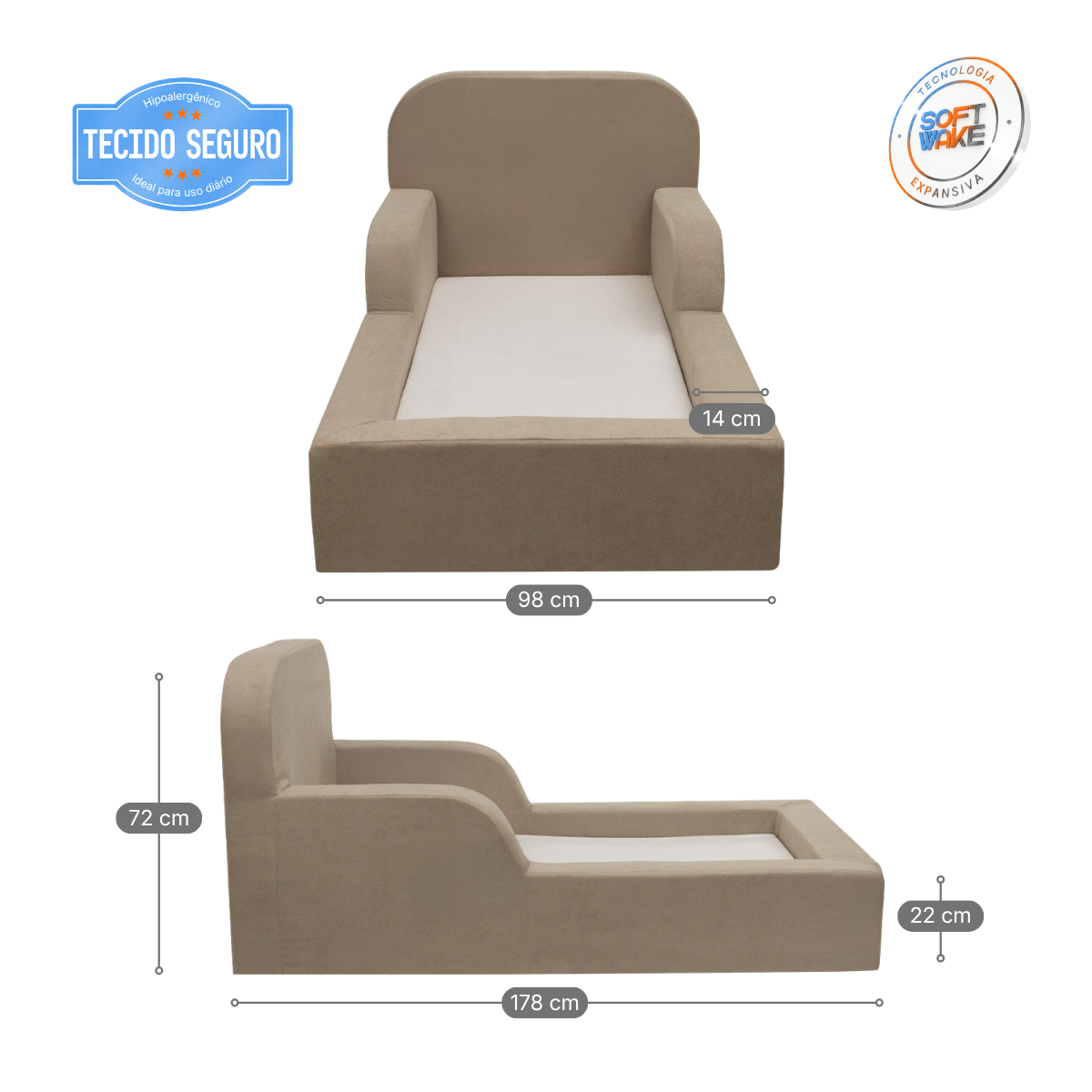 Cama Montessoriana Infantil Pluma Mini 100% Espuma - imagem 26 | Modifika