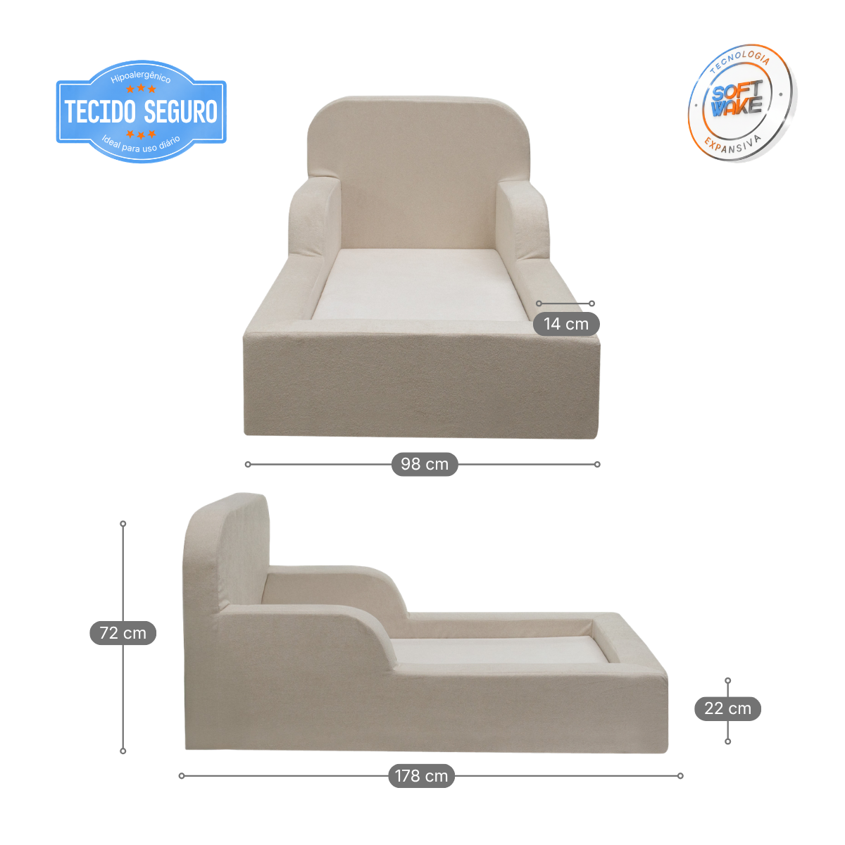 Cama Montessoriana Infantil Pluma Mini 100% Espuma - imagem 25 | Modifika