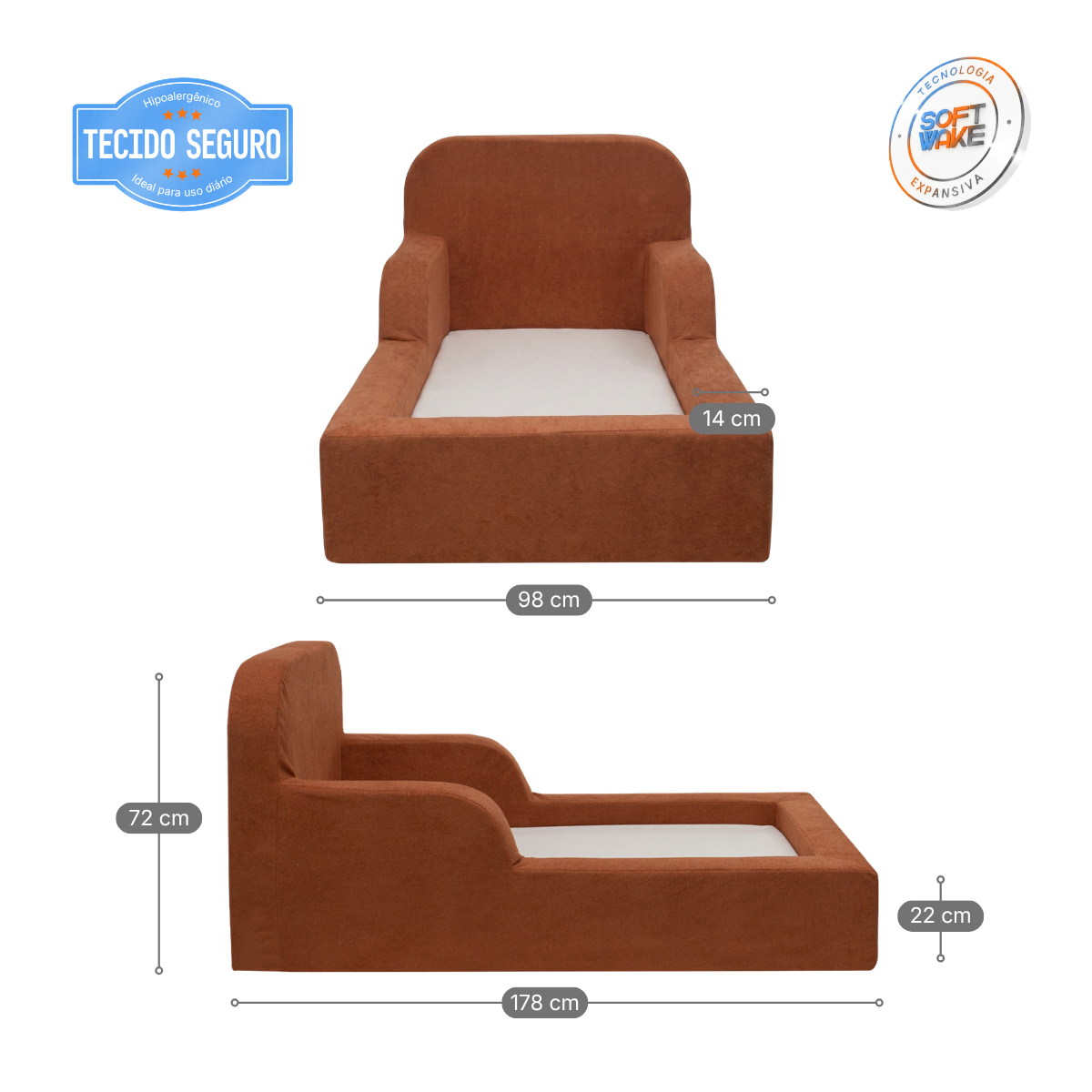 Cama Montessoriana Infantil Pluma Mini 100% Espuma - imagem 33 | Modifika