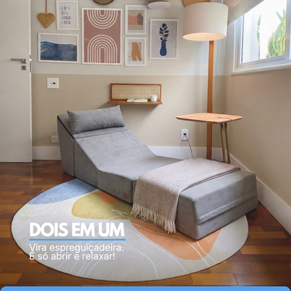 Poltrona Lovy Multifuncional 2 em 1 Tecido Bouclé