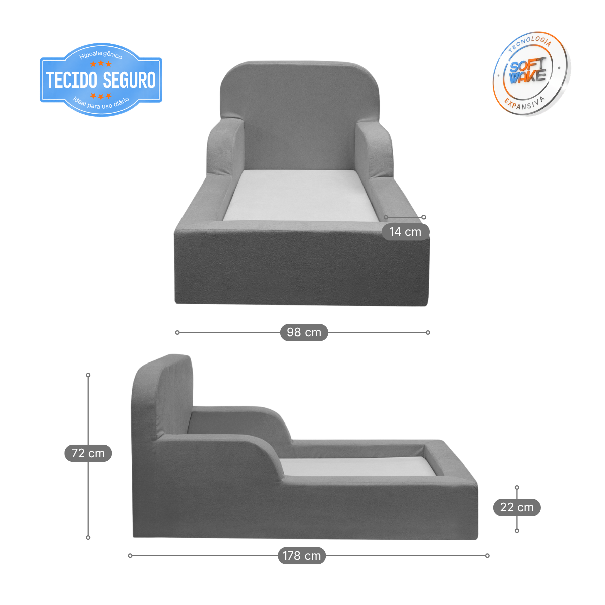 Cama Montessoriana Infantil Pluma Mini 100% Espuma - imagem 20 | Modifika