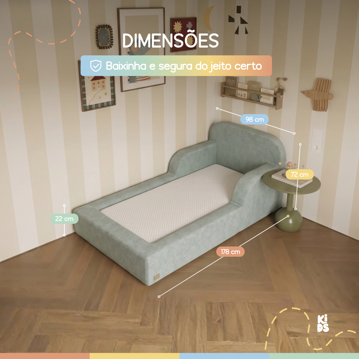 Cama Montessoriana Infantil Pluma Mini 100% Espuma