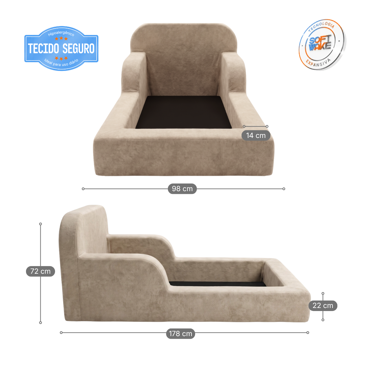 Cama Montessoriana Infantil Pluma Mini 100% Espuma - imagem 11 | Modifika
