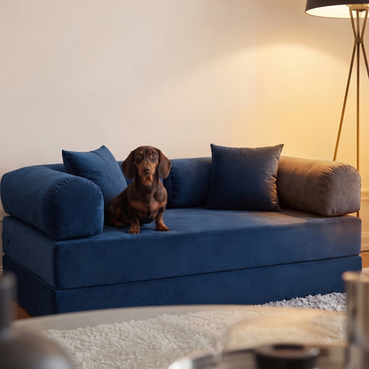 Sofá Cama Mobbi Dobrável veludo Modifika 160x180 cm