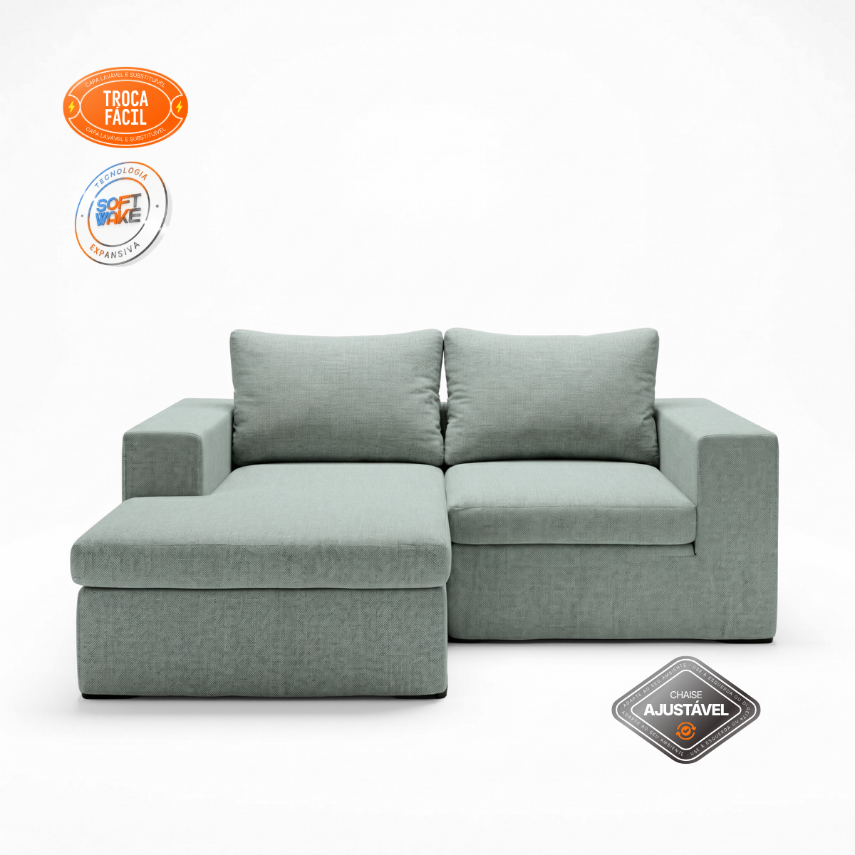 Kit Sofá Modular Sensi 2 Módulos com Chaise e Canto Modifika — imagem adicional 32