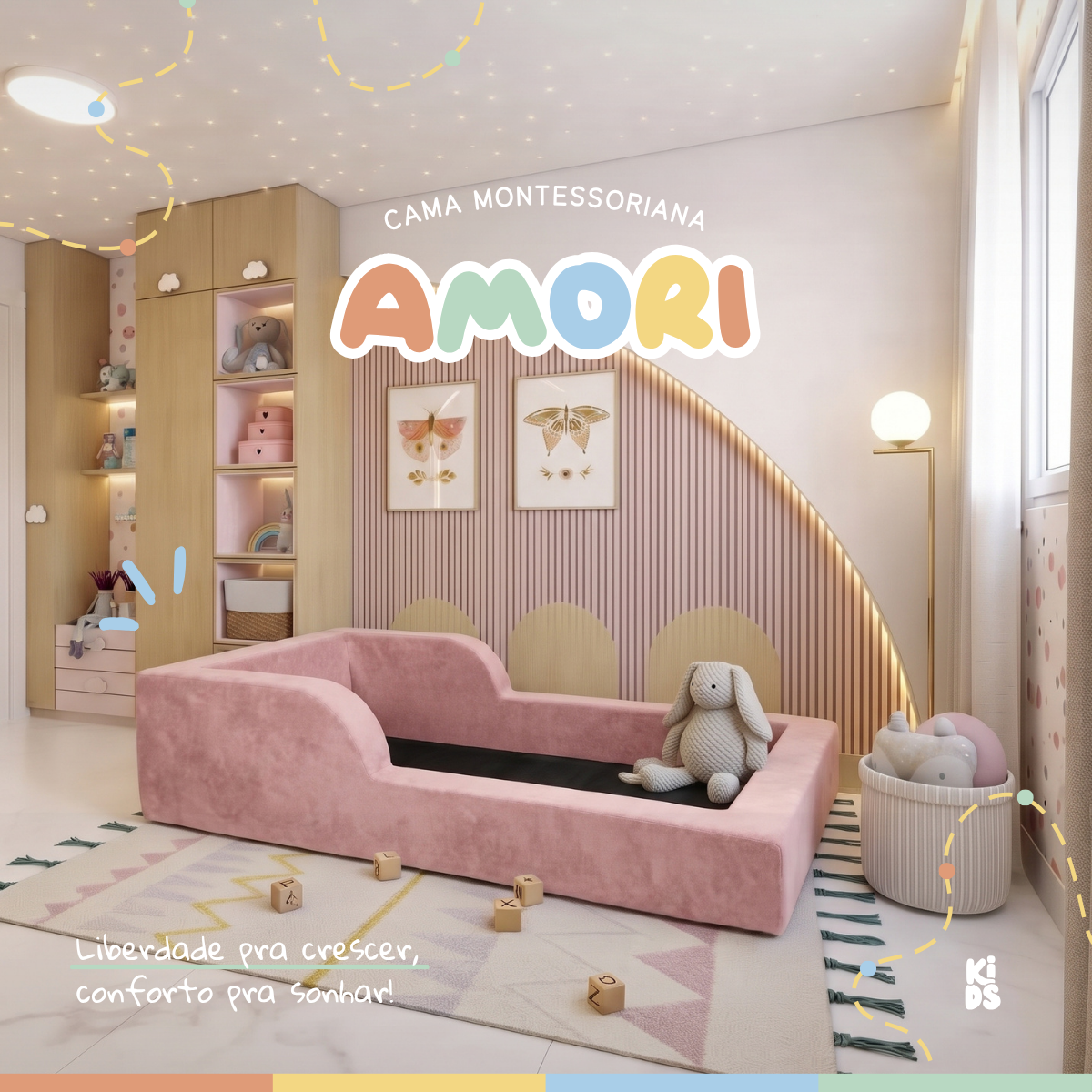 Cama Montessoriana Infantil Amori Mini 100% Espuma