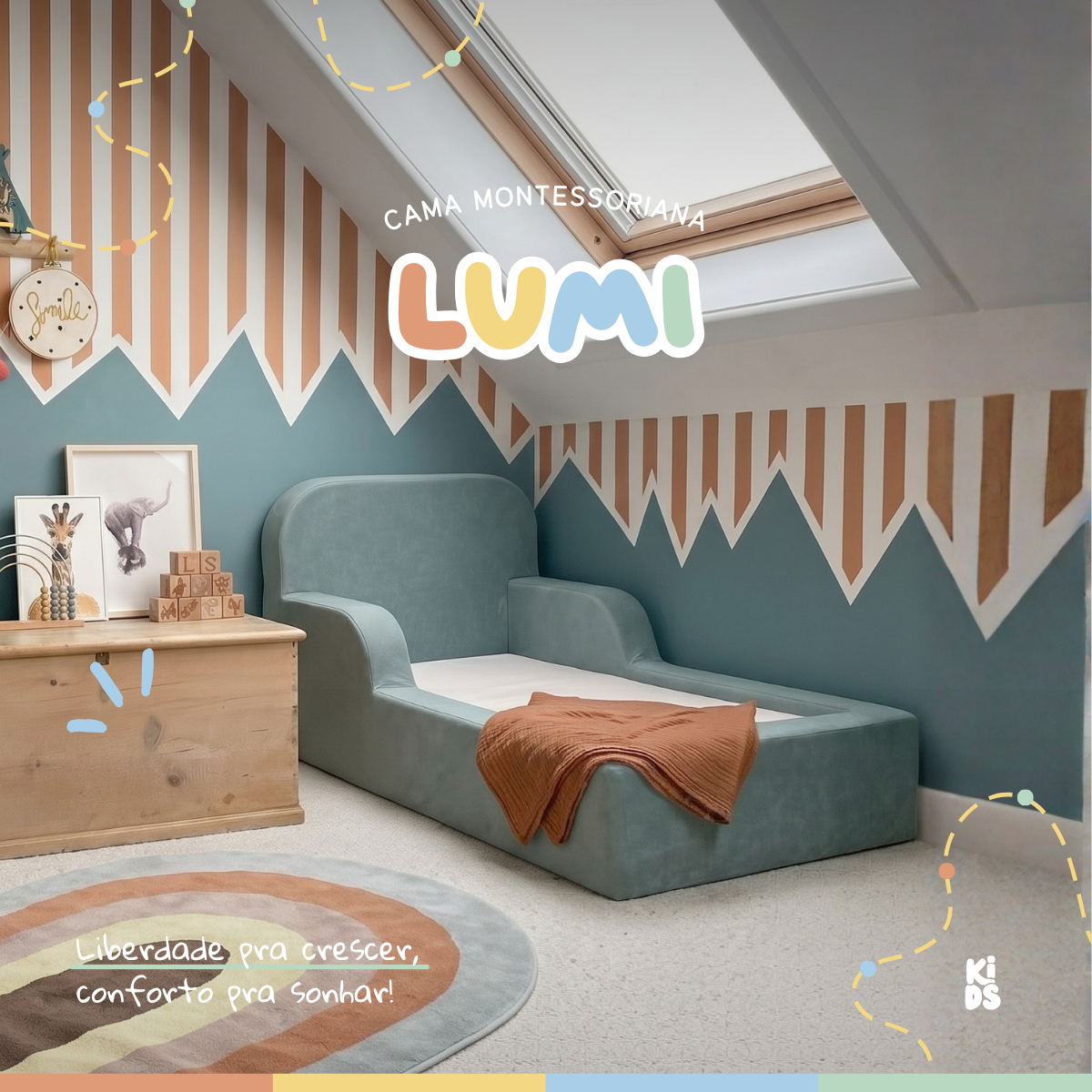 Cama Montessoriana Infantil Lumi Mini 178 cm 100% Espuma