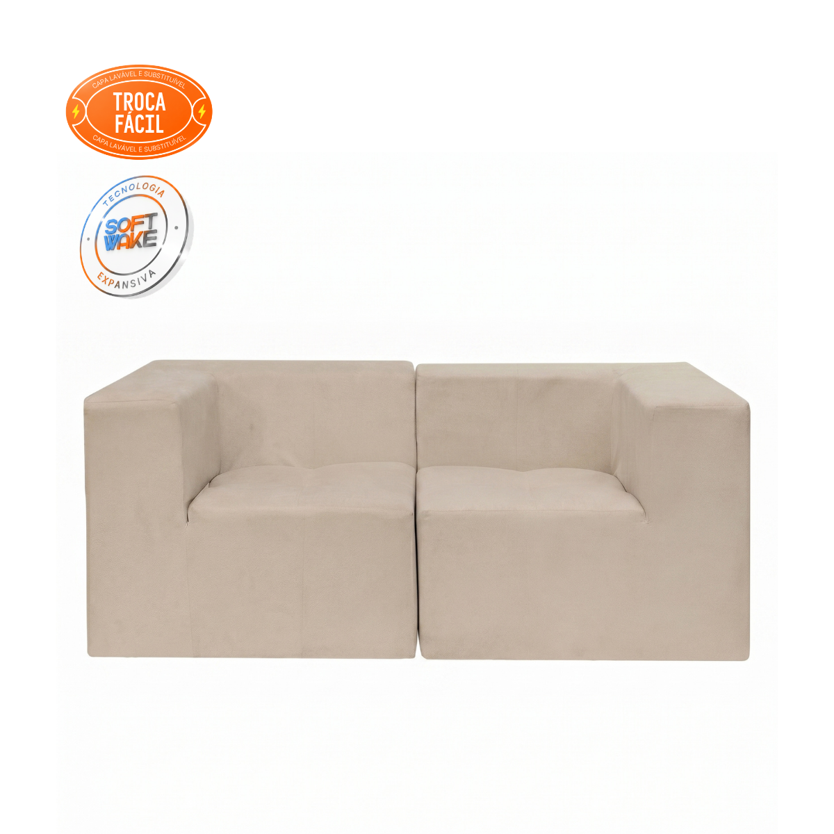 Kit Sofá Modular Selano 2 Módulos com Braços Direito e Esquerdo - imagem 22 | Modifika