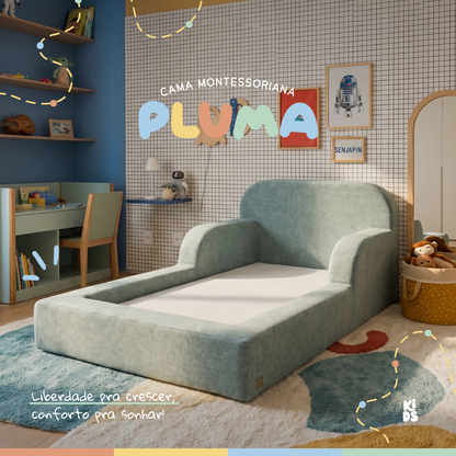 Cama Montessoriana Infantil Pluma Solteiro 100% Espuma | Modifika
