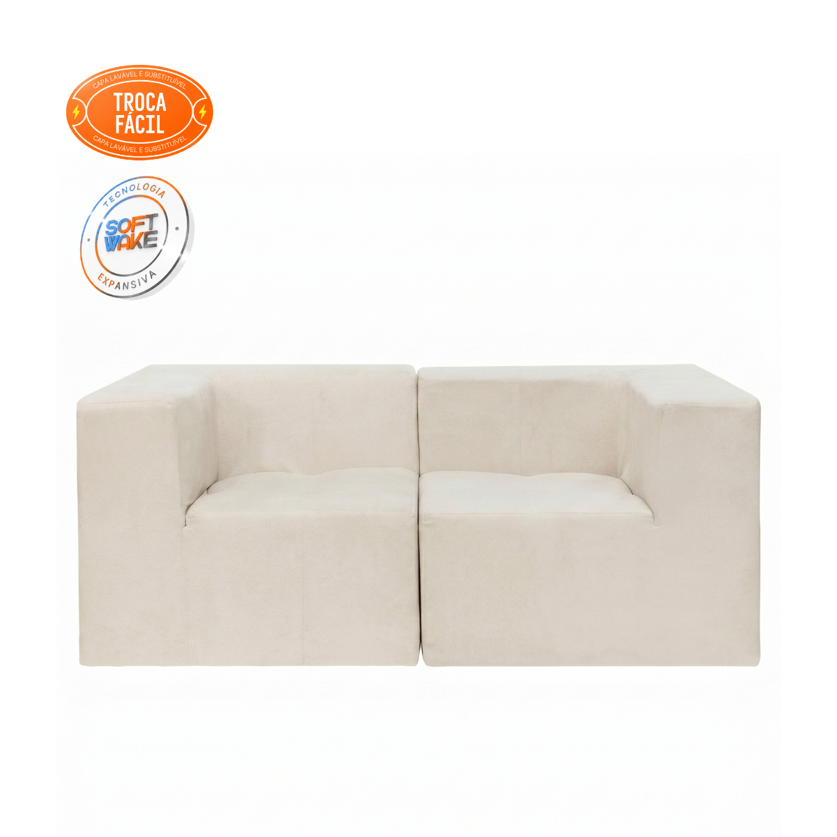 Kit Sofá Modular Selano 2 Módulos com Braços Direito e Esquerdo - imagem 11 | Modifika