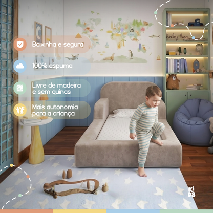 Cama Montessoriana Infantil Pluma Solteiro 100% Espuma | Modifika
