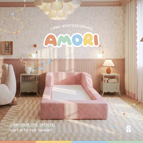 Cama Montessoriana Infantil Amori Solteiro 100% Espuma