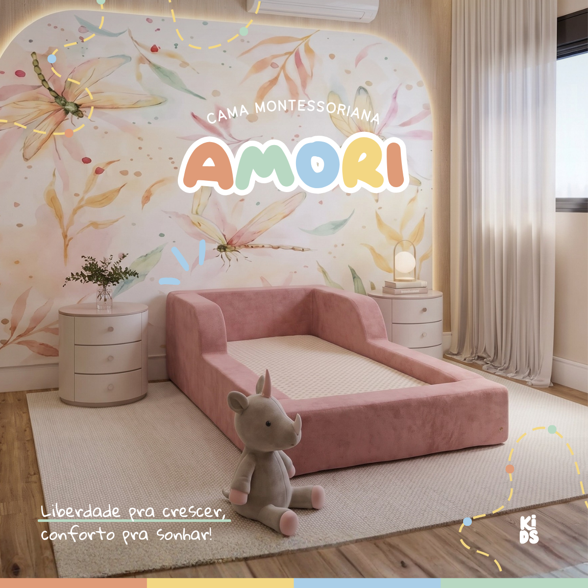 Cama Montessoriana Infantil Amori Mini 100% Espuma