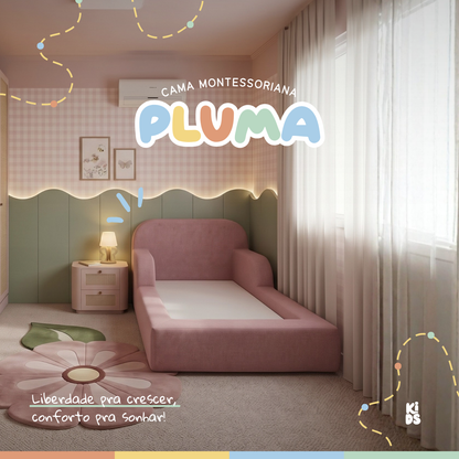 Cama Montessoriana Infantil Pluma Solteiro 100% Espuma