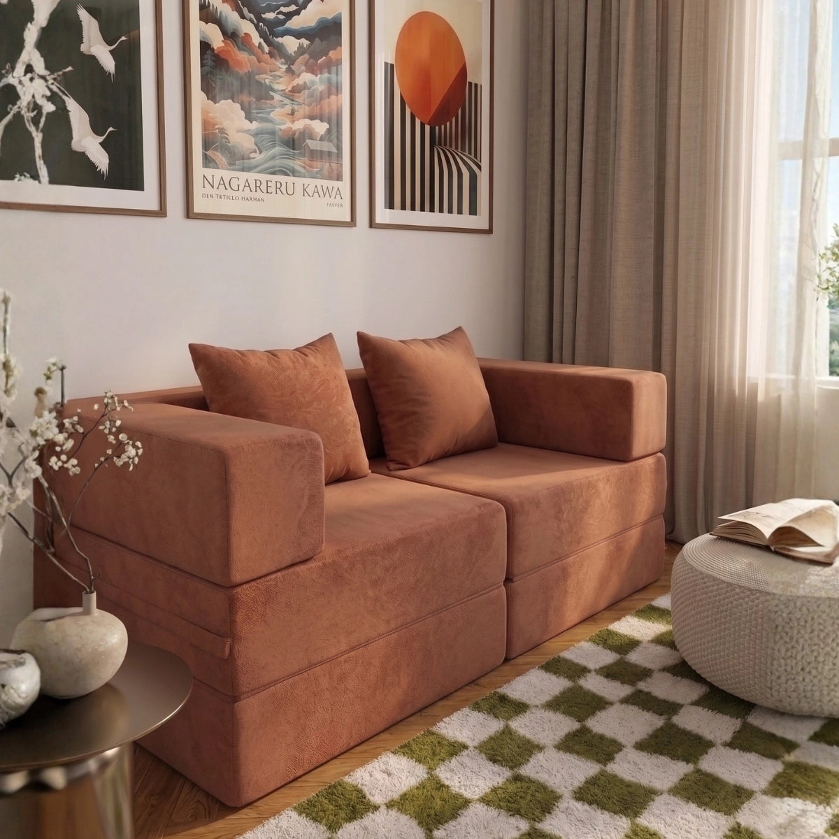 Sofá-Cama Cobbi 2 Lugares Casal com Capa Removível