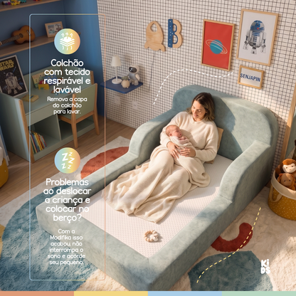 Cama Montessoriana Infantil Pluma Solteiro 100% Espuma | Modifika