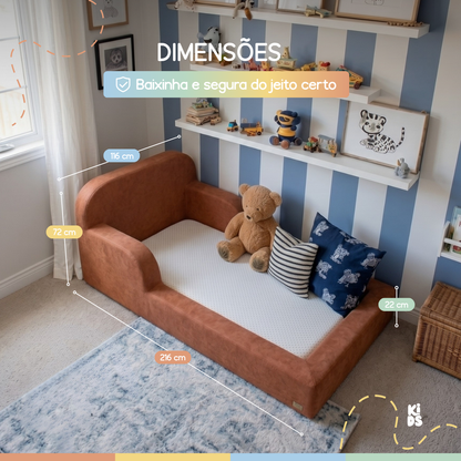 Cama Montessoriana Infantil Pluma Solteiro 100% Espuma | Modifika