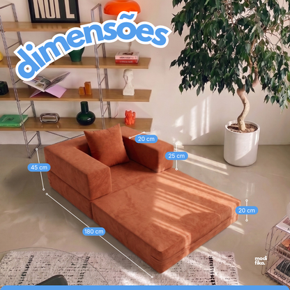 Poltrona Comfy Multifuncional com Porta-Copos Tecido Bouclé