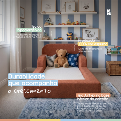 Cama Montessoriana Infantil Pluma Solteiro 100% Espuma | Modifika