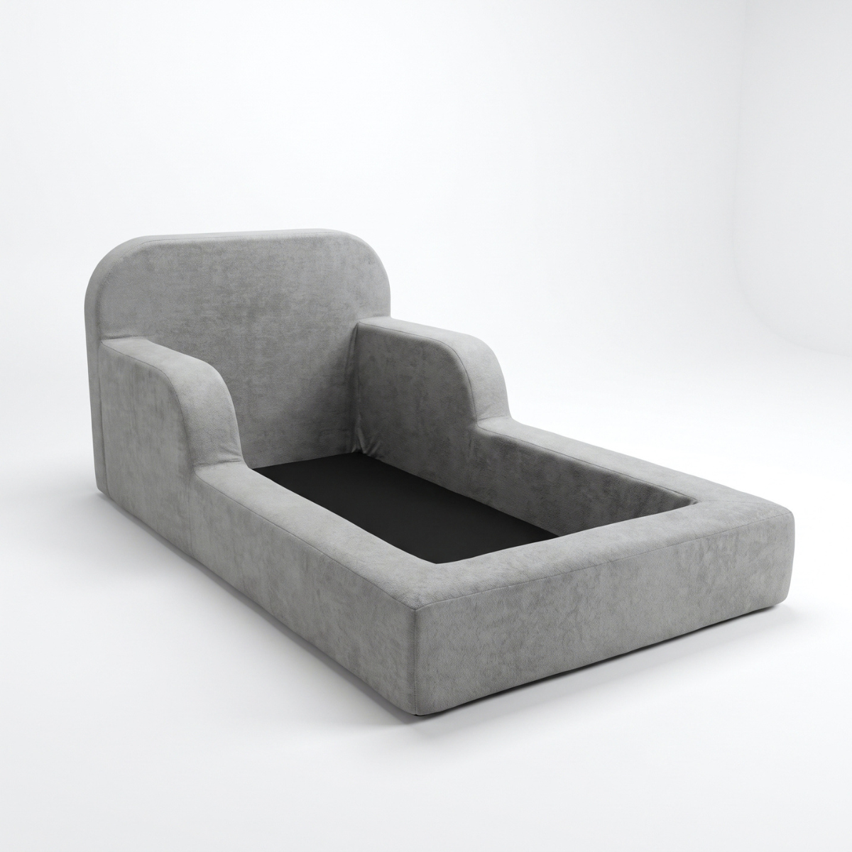Cama Montessoriana Infantil Pluma Solteiro 100% Espuma - Com Colchão, Cinza - imagem 8 | Modifika