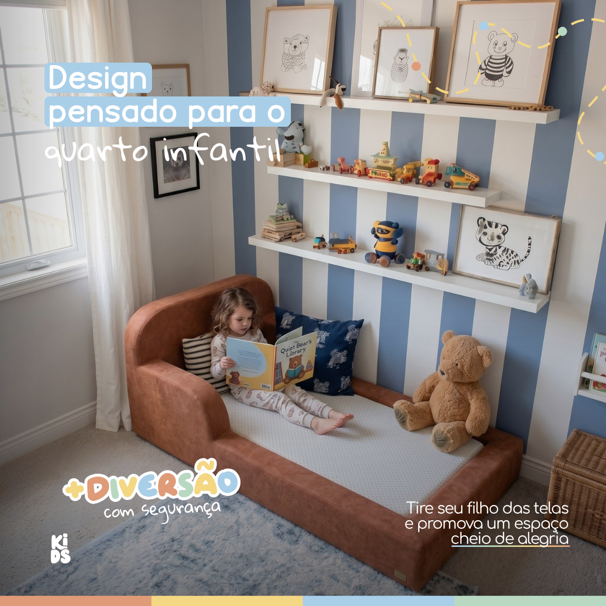 Cama Montessoriana Infantil Pluma Solteiro 100% Espuma | Modifika