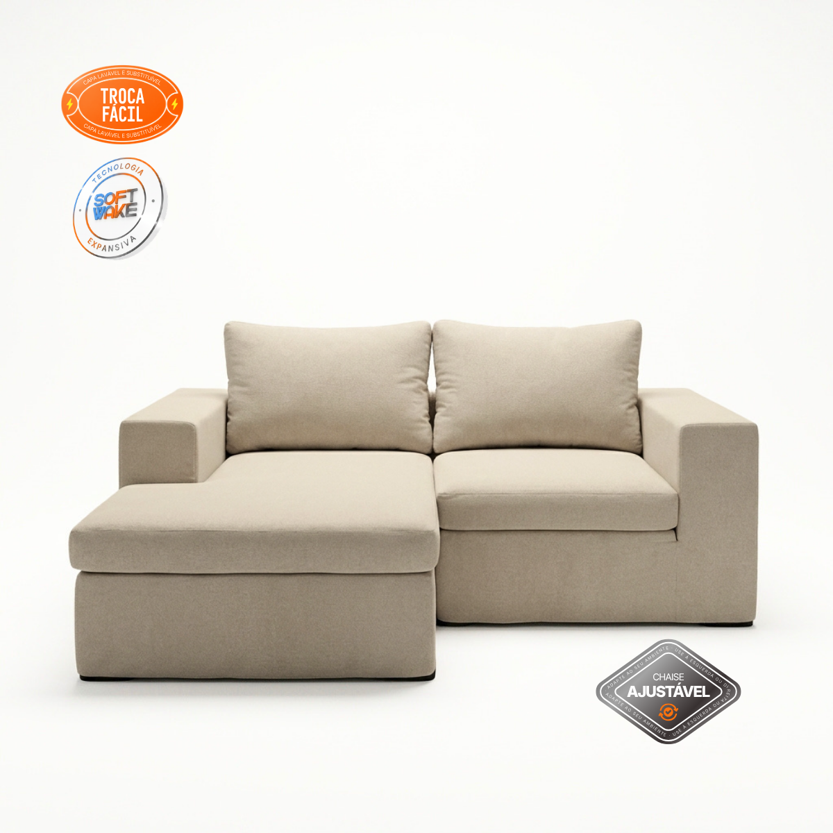 Kit Sofá Modular Sensi 2 Módulos com Chaise e Canto Modifika — imagem adicional 11