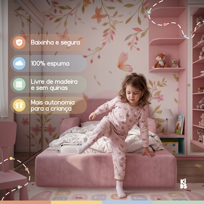 Cama Montessoriana Infantil Pluma Mini 100% Espuma