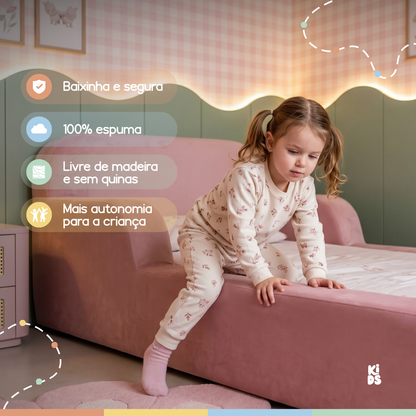 Cama Montessoriana Infantil Pluma Solteiro 100% Espuma