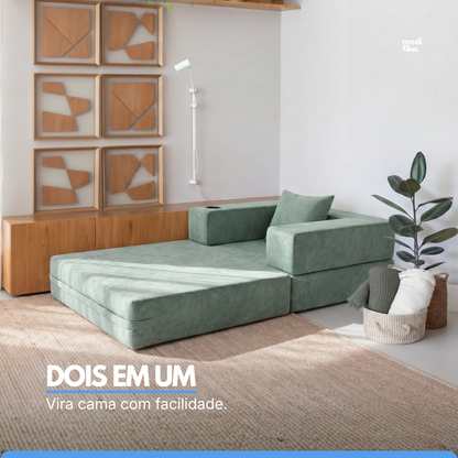 Poltrona Comfy Multifuncional com Porta-Copos Tecido Bouclé